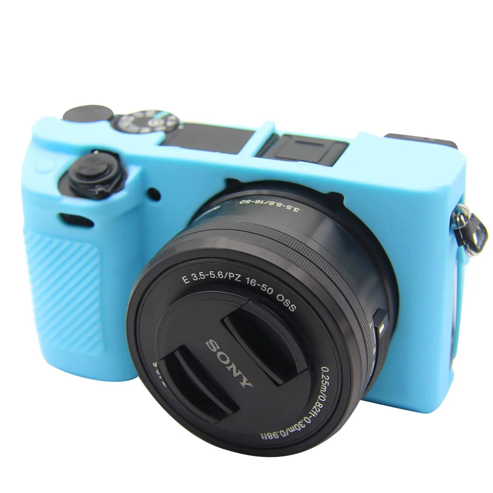 Easy Hood Yellow Silicone Camera Case for Sony Alpha A6100 A6300 A6400 Cameras | Lightweight & Durable Protection — Blue