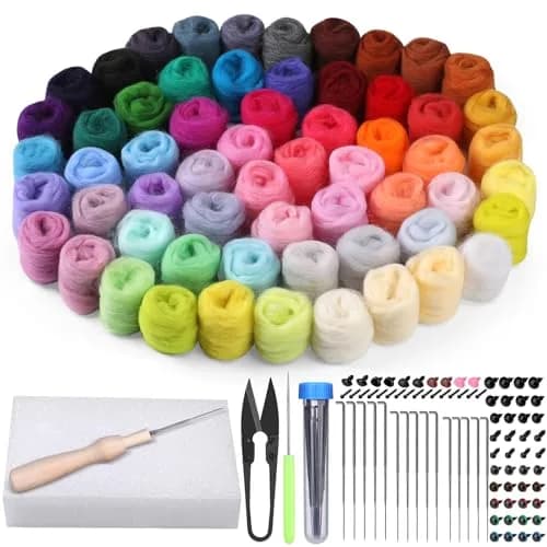 JUPEAN Needle Felting Kit 60 Colors Wool Felting Supplies for Beginners in India thumbnail 9