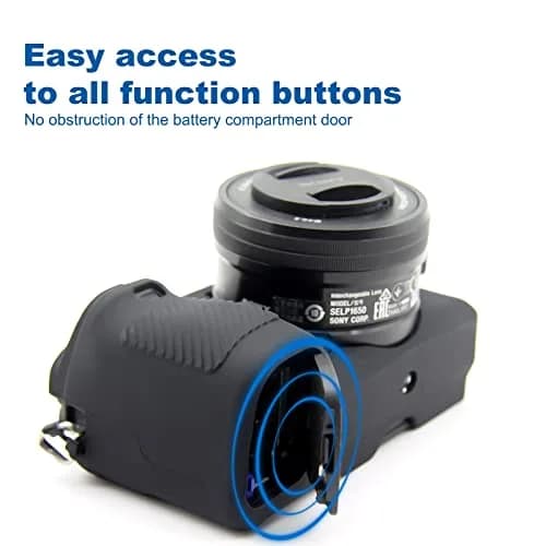 Easy Hood Black Silicone Camera Case for Sony Alpha A6100 A6300 A6400 Cameras | Protective Skin thumbnail 4