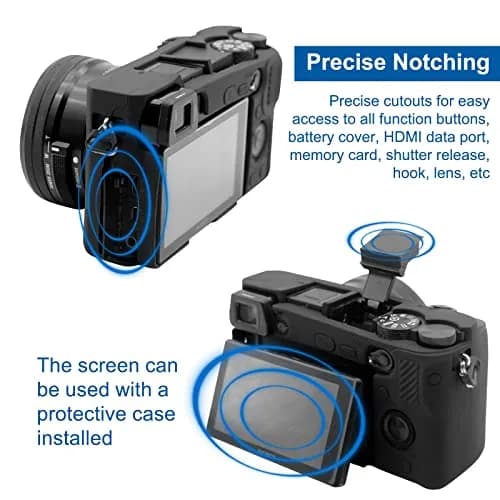 Easy Hood Black Silicone Camera Case for Sony Alpha A6100 A6300 A6400 Cameras | Protective Skin thumbnail 5