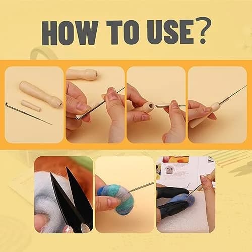 JUPEAN Needle Felting Kits for Beginners Adults | 37 Pcs Wool Roving & Tools for Art & Craft thumbnail 6
