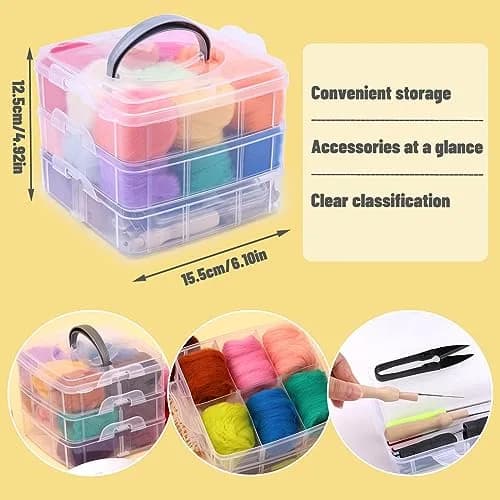 JUPEAN Needle Felting Kits for Beginners Adults | 37 Pcs Wool Roving & Tools for Art & Craft thumbnail 5
