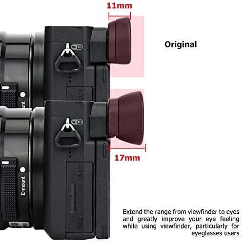 Kiorafoto Extended Eyecup for Sony A6600 A6500 A6400 Cameras | Replaces FDA-EP17 Viewfinder thumbnail 3