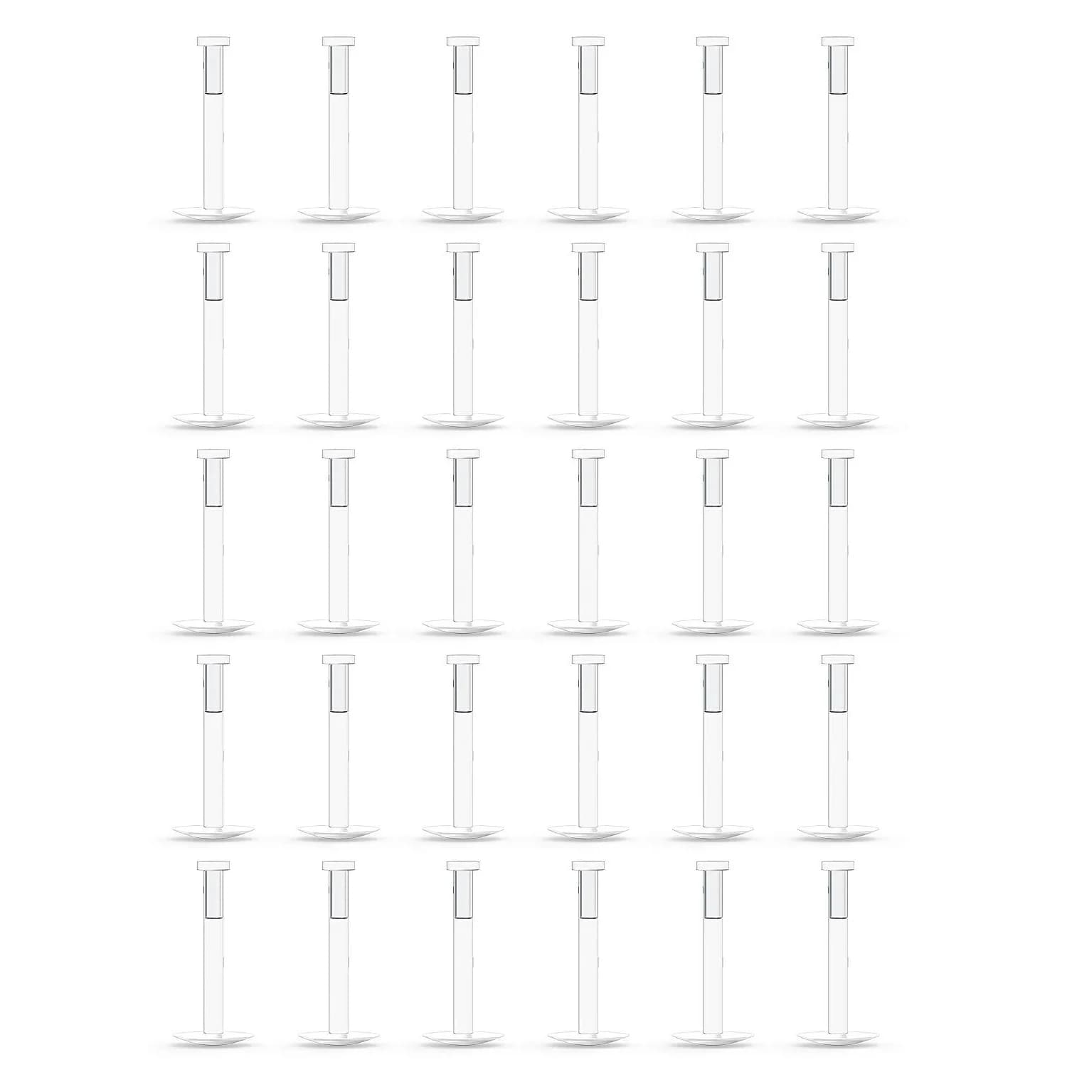 Lcolyoli Clear Nose Studs & Lip Rings 30PCS 18G | Retainers for Work, Surgery, MRI — Flat Top-30Pcs-16G-1/4"