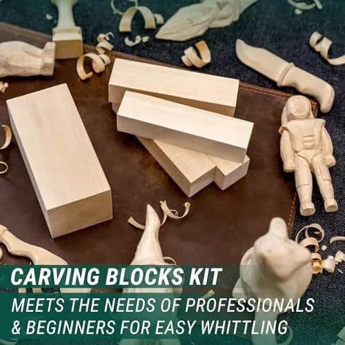 BeaverCraft Wood Carving Kit for Beginners S16 – Whittling Knives & Basswood Blocks | 2 Knives, 5 Blocks, Starter Guide thumbnail 7