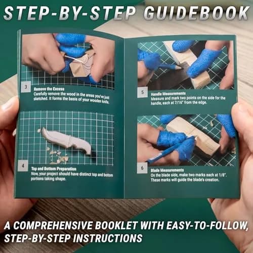 BeaverCraft Wood Carving Kit for Beginners S16 – Whittling Knives & Basswood Blocks | 2 Knives, 5 Blocks, Starter Guide thumbnail 8
