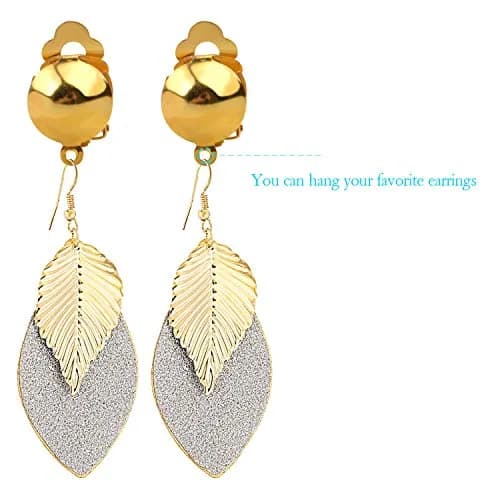 Aylifu Clip On Earring Converter Non-Pierced Earrings Components with Loop and Cushions | Durable Brass, Gold & Silver thumbnail 4