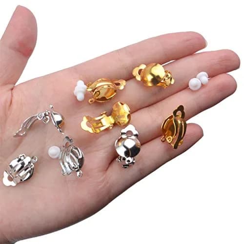 Aylifu Clip On Earring Converter Non-Pierced Earrings Components with Loop and Cushions | Durable Brass, Gold & Silver thumbnail 8