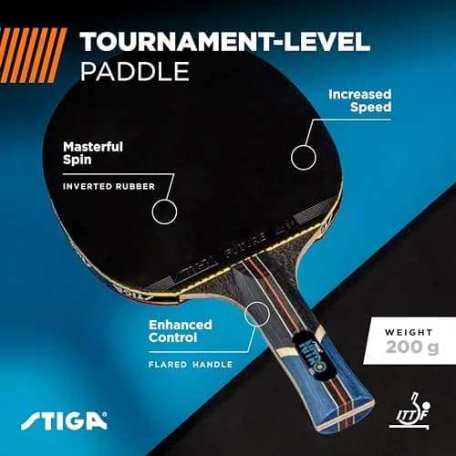 STIGA Nitro Table Tennis Racket | 6-Ply Wood Blade, ITTF Approved Rubber, Speed 90 Spin 92 Control 89 thumbnail 2