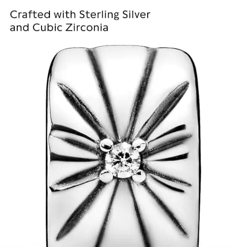 PANDORA Sparkling Sunburst Clip Charm | Sterling Silver with Cubic Zirconia, Jewelry for Women with Gift Box thumbnail 4