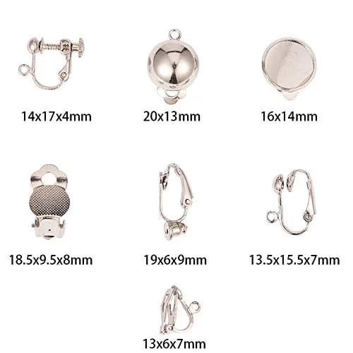 SUNNYCLUE 28pcs 7 Style Clip-on Earring Findings Set | Non-Pierced Earring Converter Components thumbnail 4