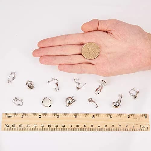 SUNNYCLUE 28pcs 7 Style Clip-on Earring Findings Set | Non-Pierced Earring Converter Components thumbnail 3
