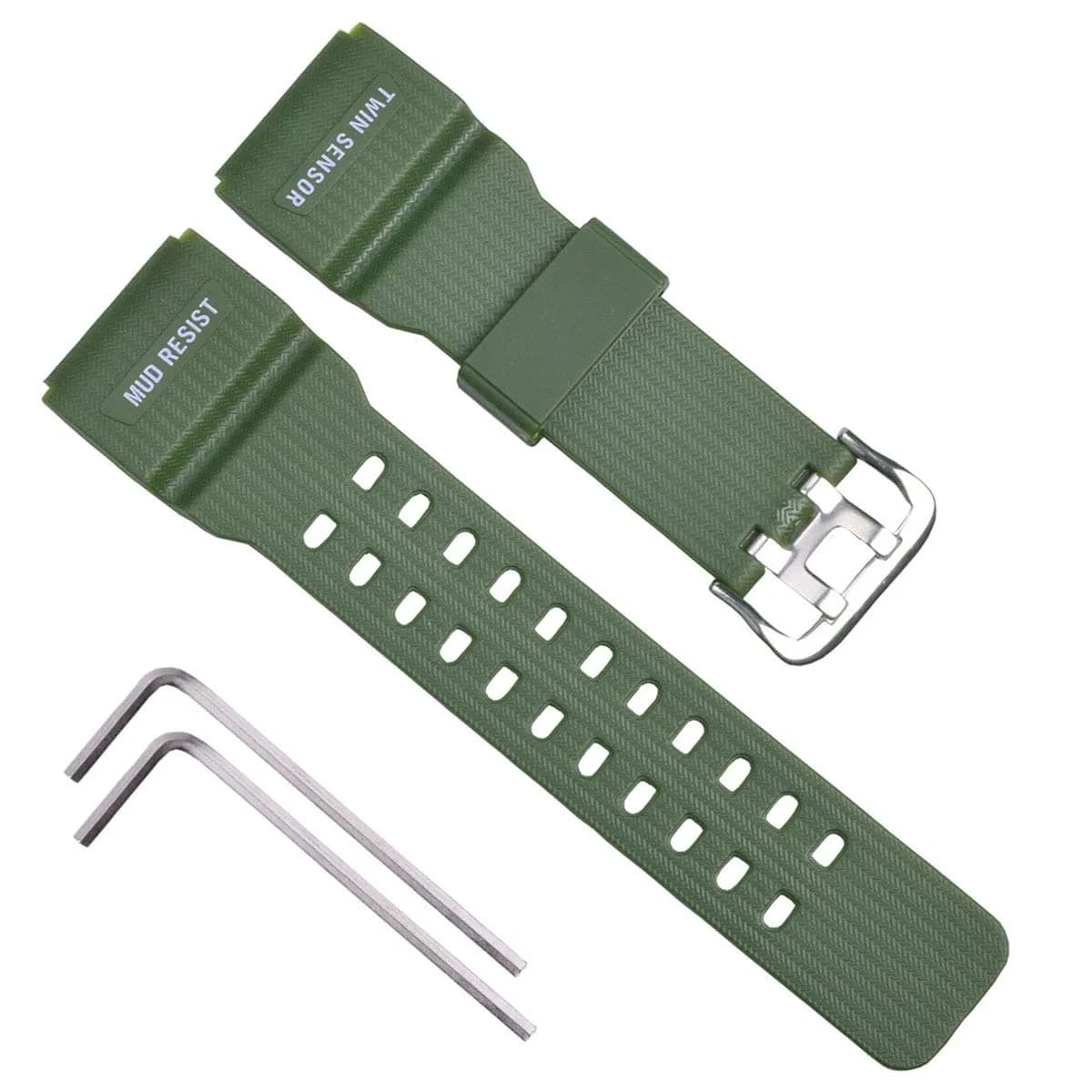 OliBoPo Silicone Watch Strap for Casio G-Shock GG-1000 | Durable, Comfortable & Water-Resistant (210mm x 24mm) — Green