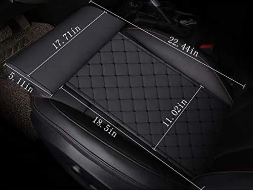 YQJ Black Leather Leg Support Car Seat Extender Cushion | Universal Fit for Long Drives thumbnail 2