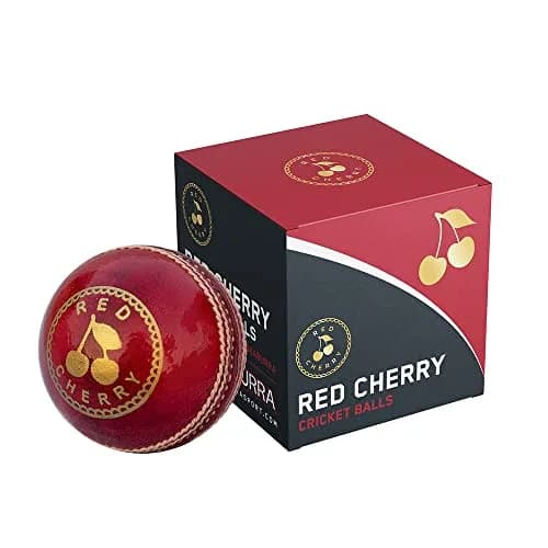Red Cherry Hand Made Red Leather Cricket Ball, Youth Size, 156g (5.5 oz) | Premium Indian Leather for Beginners thumbnail 1