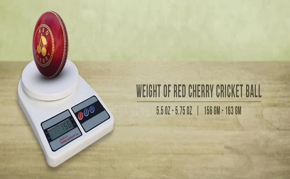 Red Cherry Hand Made Red Leather Cricket Ball, Youth Size, 156g (5.5 oz) | Premium Indian Leather for Beginners thumbnail 10