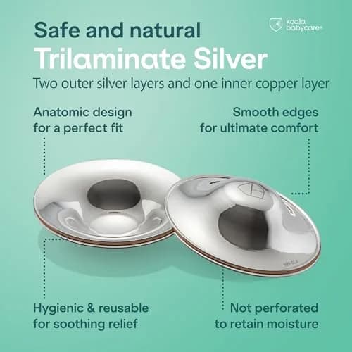 Koala Babycare Original Silver Nursing Cups Maxi Size | Protect & Soothe Sore Nipples thumbnail 4