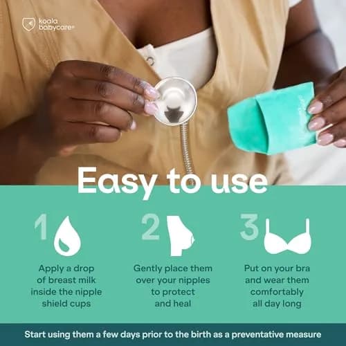 Koala Babycare Original Silver Nursing Cups Maxi Size | Protect & Soothe Sore Nipples thumbnail 6