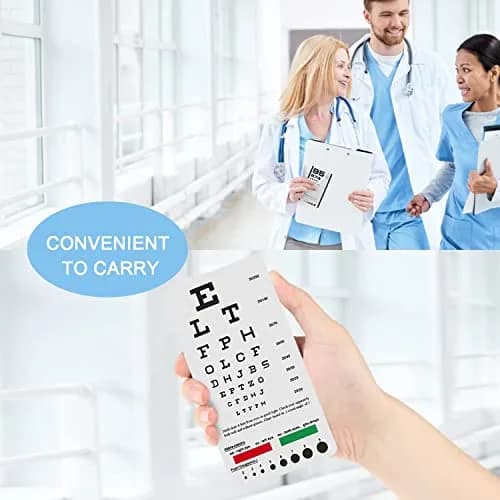 PECULA Pocket Eye Chart 2-in-1 Snellen & Rosenbaum 16.5cm (6.5in) | Vision Testing Tool for Small Spaces thumbnail 5