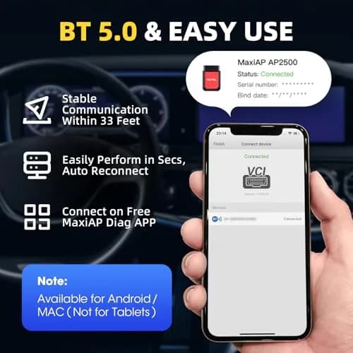 Autel AP2500E/AP2500 OBD2 Scanner Bluetooth Code Reader with Maxi AP2500 App | All-System Diagnostics & 5 Reset Services thumbnail 7