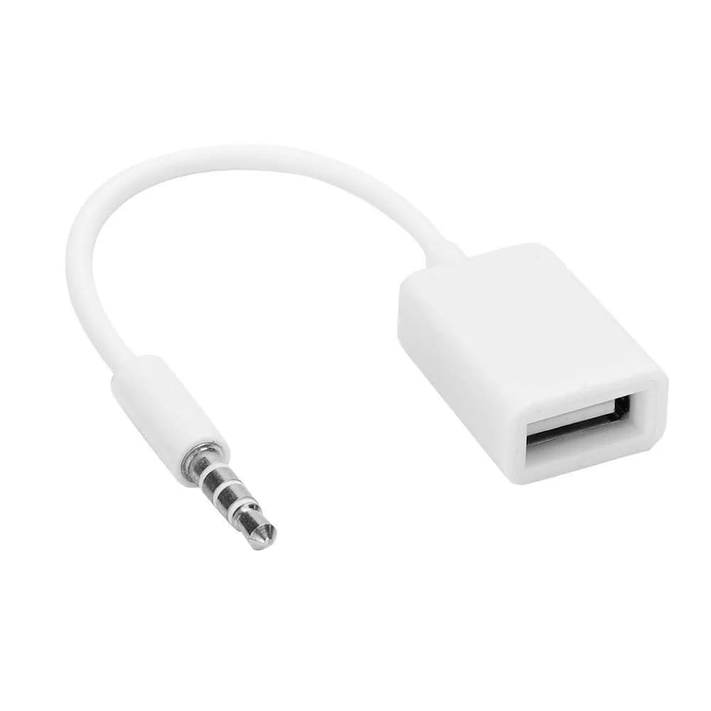 ASHATA 3.5mm Male to USB Female Audio Cable 14cm (5.5in) | Connects Car AUX to USB Drives for Music Playback - main product image