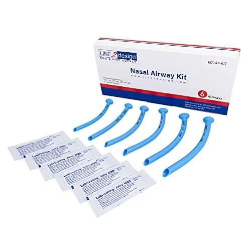 LINE2design Nasopharyngeal Airway Kit 6-Pack with Lubricating Jelly | Medical Grade Soft PVC Tubes for Emergency Rescue thumbnail 1