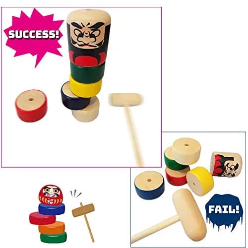 Tomerry Daruma Otoshi Japanese Traditional Game 18.3cm (7.2in) | Educational Toy for Kids & Adults thumbnail 3