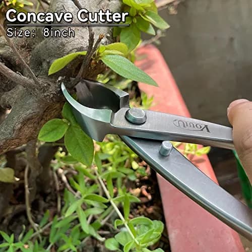 VOUIU 8-inch Concave Cutter Bonsai Tool | 210mm Stainless Steel Pruner thumbnail 3