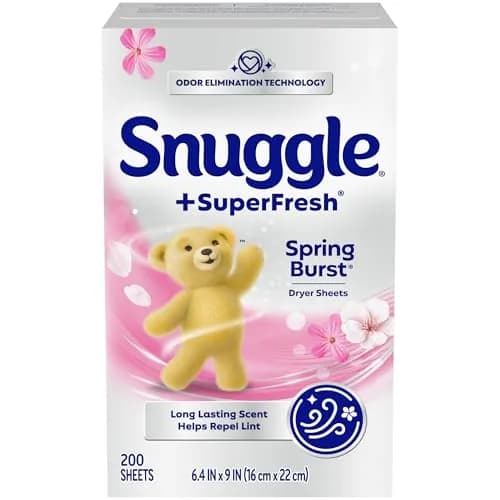 Snuggle SuperFresh Dryer Sheets Spring Burst 200 Count | Reduces Static, Softens Fabric, Fights Odors thumbnail 6
