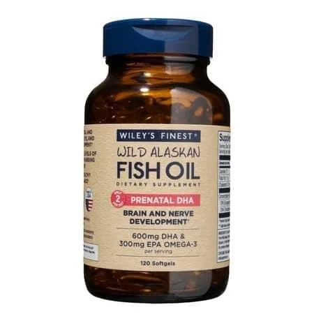 Wiley's Finest Wild Alaskan Fish Oil Prenatal DHA, 120 Count | Supports Baby Brain & Eye Development thumbnail 2