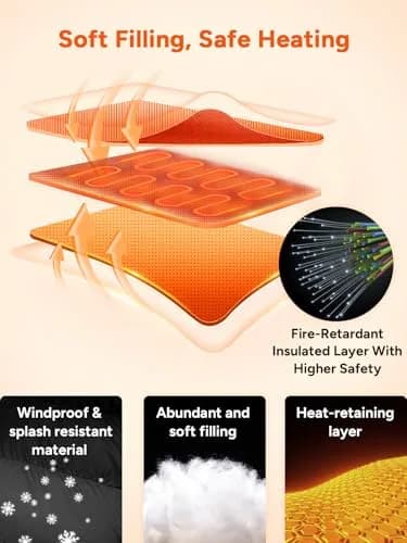 DR.PREPARE USB Electric Heated Vest L-XL Black | 10 Heating Zones for Winter Warmth thumbnail 4
