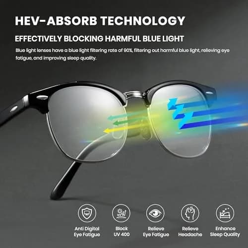 Cyxus Browline Blue Light Glasses for Men Women Reduce Eye Strain 8056T54 | Stylish Anti-Blue Light Glasses for Screen Use thumbnail 4