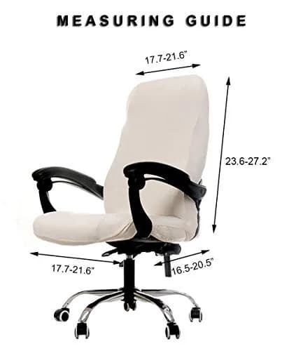 WOMACO Printed Office Chair Cover, Stretch Computer Chair Slipcover, Black, Medium | Universal Fit & High Stretch thumbnail 4