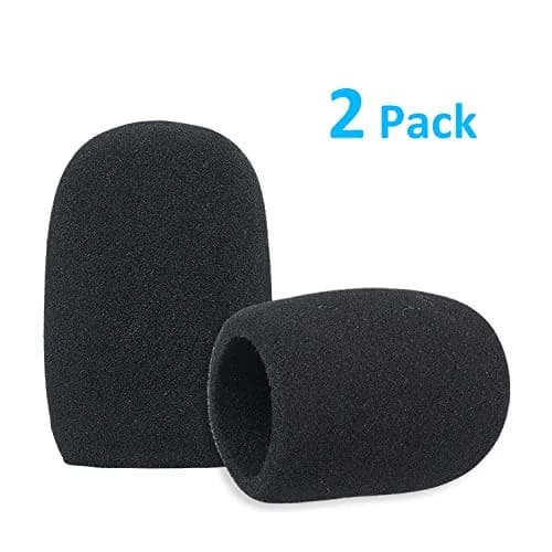 SUNMON Windscreen Foam Cover for Audio-Technica AT2020, AT2020USB, AT2020USB+ Microphones (2-Pack, Black) thumbnail 3