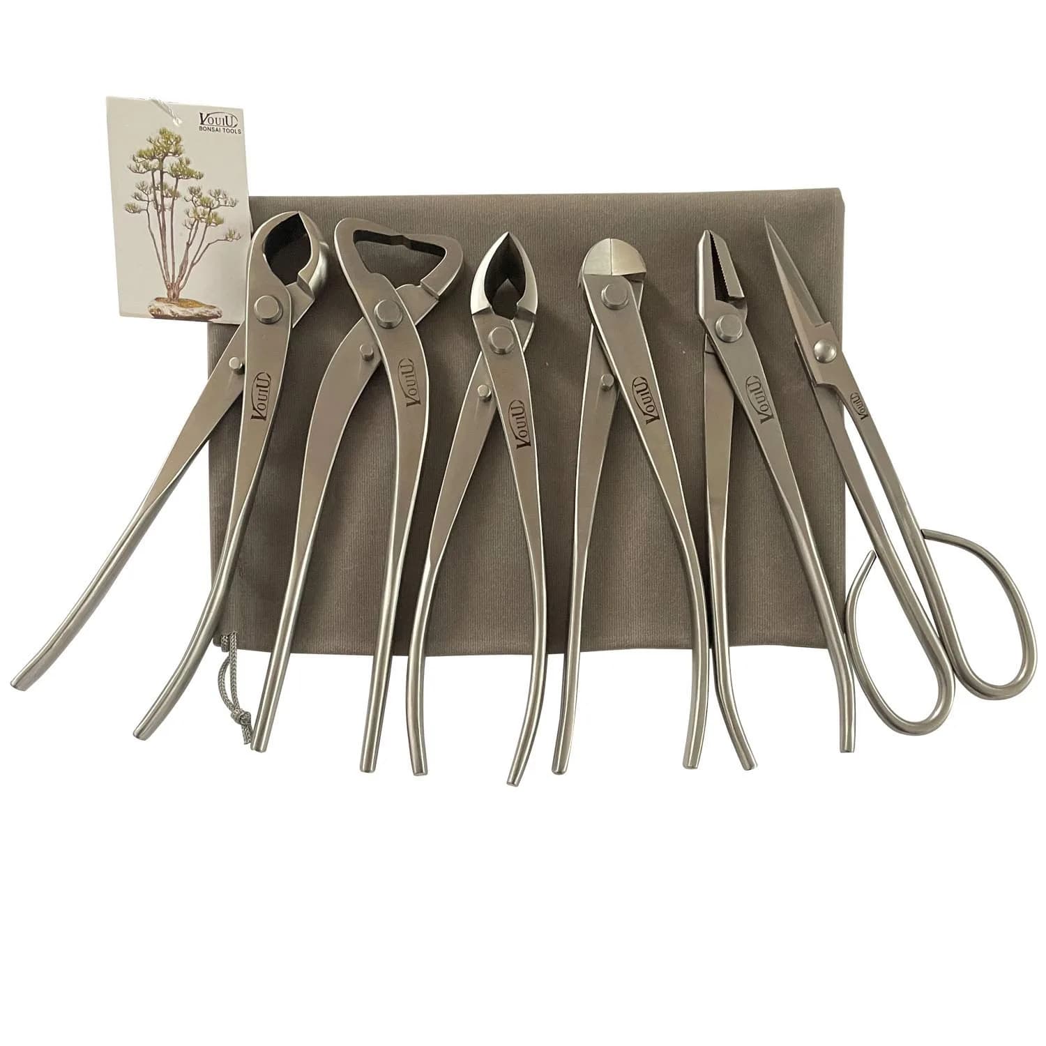 VOUIU 6-Piece Bonsai Tool Set | Knob Cutter, Trunk Splitter, Concave Cutter, Wire Cutter, Jin Pliers, Bonsai Scissors (210mm)
