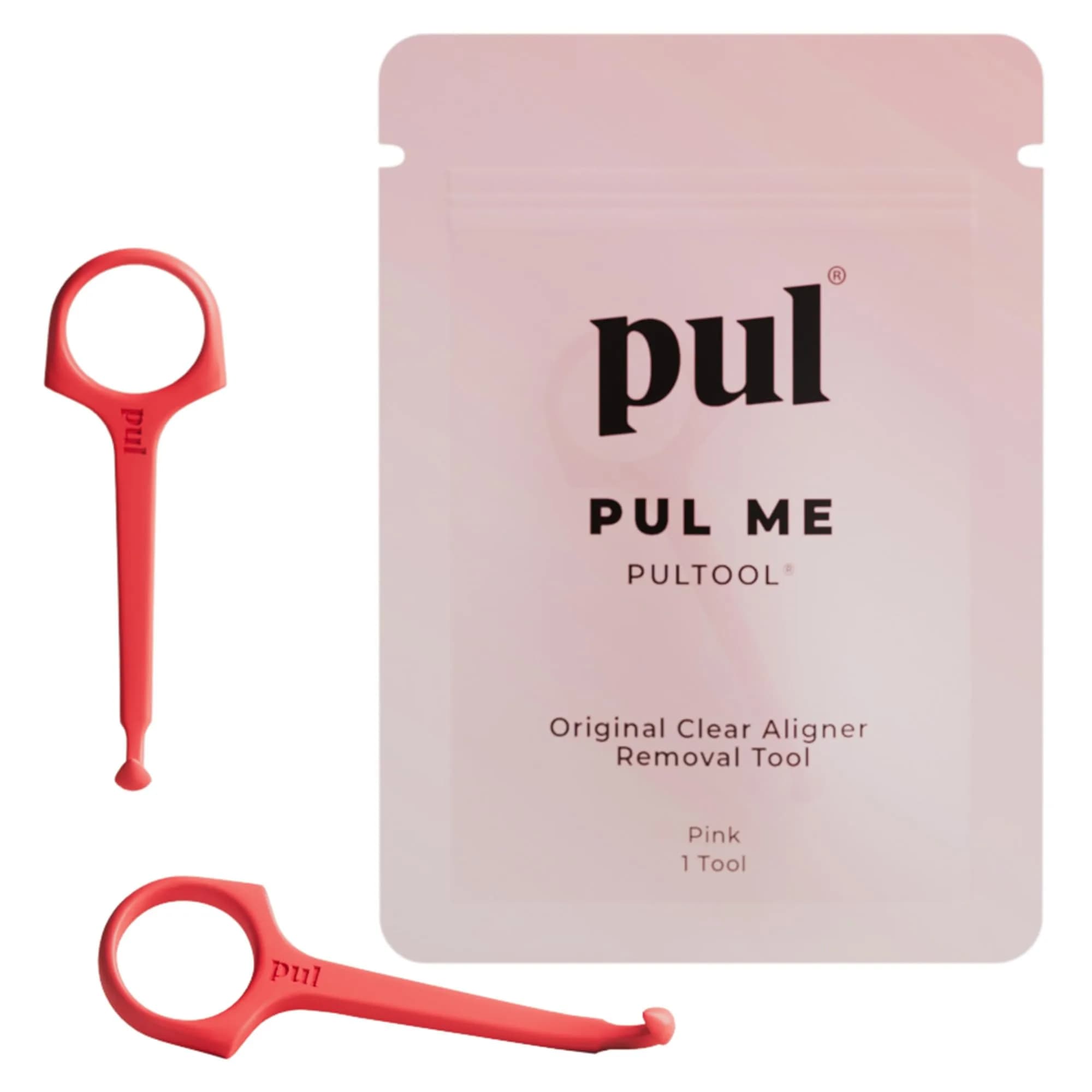 The Pultool Pack of 4 Aligner Removal Tools | Hygienic Invisalign & Retainer Hook for Clear Aligners, Night Guards | Pink — Pink