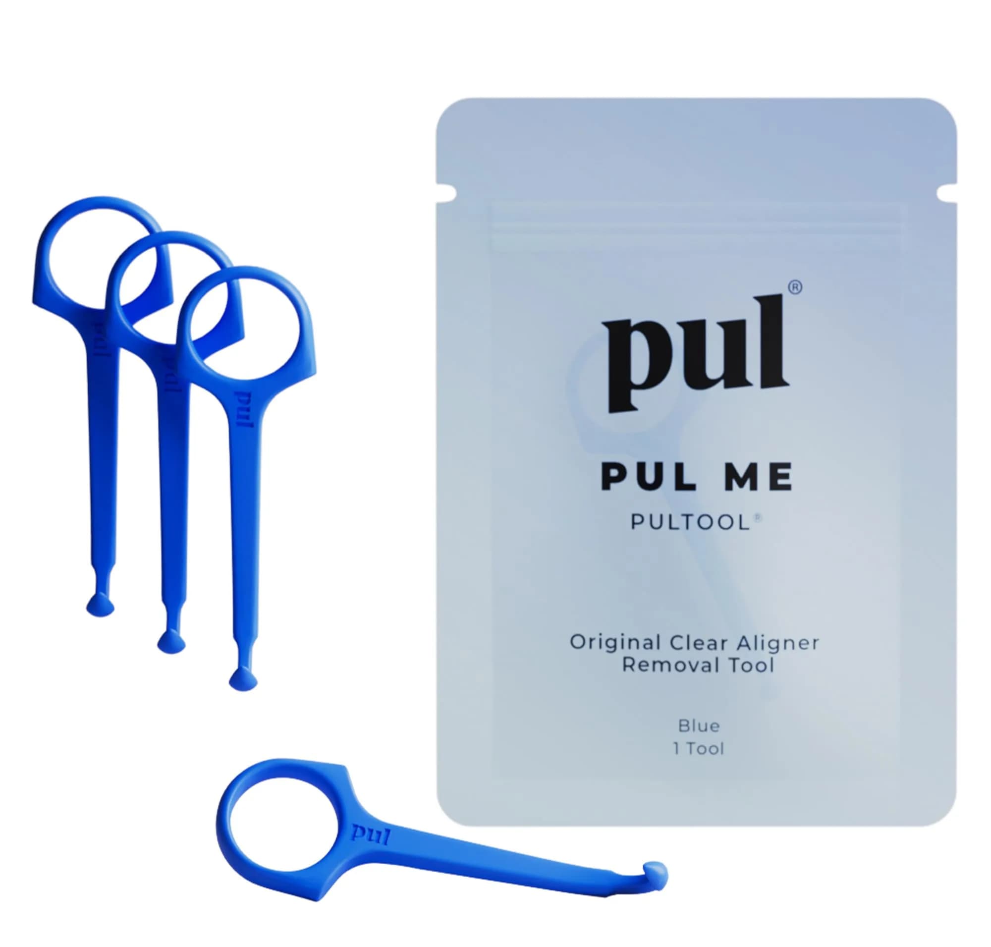 The Pultool Pack of 4 Aligner Removal Tools | Hygienic Invisalign & Retainer Hook for Clear Aligners, Night Guards | Pink — Blue