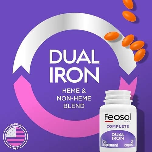 Feosol Complete Iron Supplement Caplets 60 Count | High Absorption, Gentle on Stomach, Supports Energy & Immunity thumbnail 2