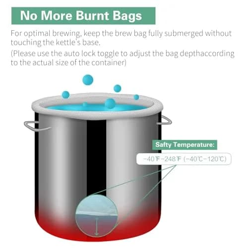 Bellamei Reusable Brew Bag 2 Pack 56cm x 66cm (22"x26") 250 Micron Fine Mesh | Brew in a Bag for All-Grain Brewing thumbnail 3
