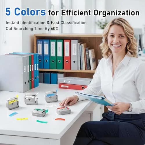 Labelife Replacement M Tape for Brother Label Maker PT-M95 PT-65 PT-45 PT-80 PT-70 | 12mm, 5 Color Pack, Waterproof & Durable thumbnail 6
