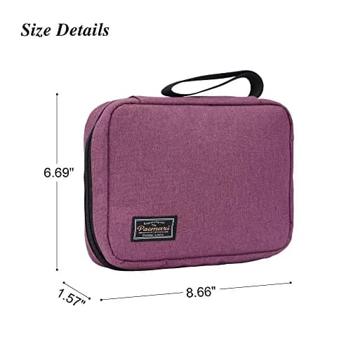 PACMAXI Watch Band Storage Case for 20 Bands | Purple Polyester Organizer with Wristlet Handle thumbnail 2