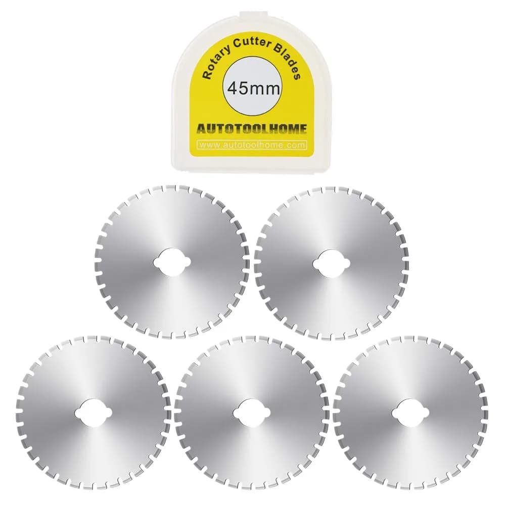 AUTOTOOLHOME 45mm Perforation Rotary Cutter Blades | 5PCS Skip Stitch Blades for Quilting & Crafts - main product image