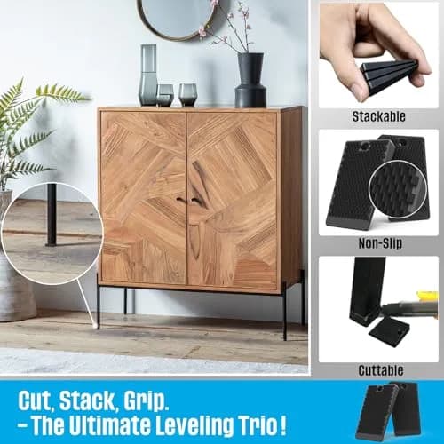 YARKOR Furniture Levelers 2" (5 cm) Rubber Shims, 32-Piece Pack | Non-Slip Wedges for Uneven Floors thumbnail 6