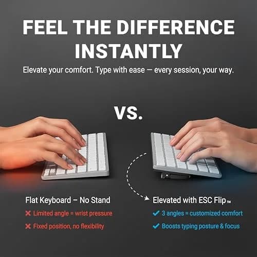 GPG2 ESC Flip Keyboard Stand for Desk, Adjustable Angles, Compatible with Apple Magic Keyboard & More thumbnail 6