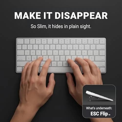 GPG2 ESC Flip Keyboard Stand for Desk, Adjustable Angles, Compatible with Apple Magic Keyboard & More thumbnail 8