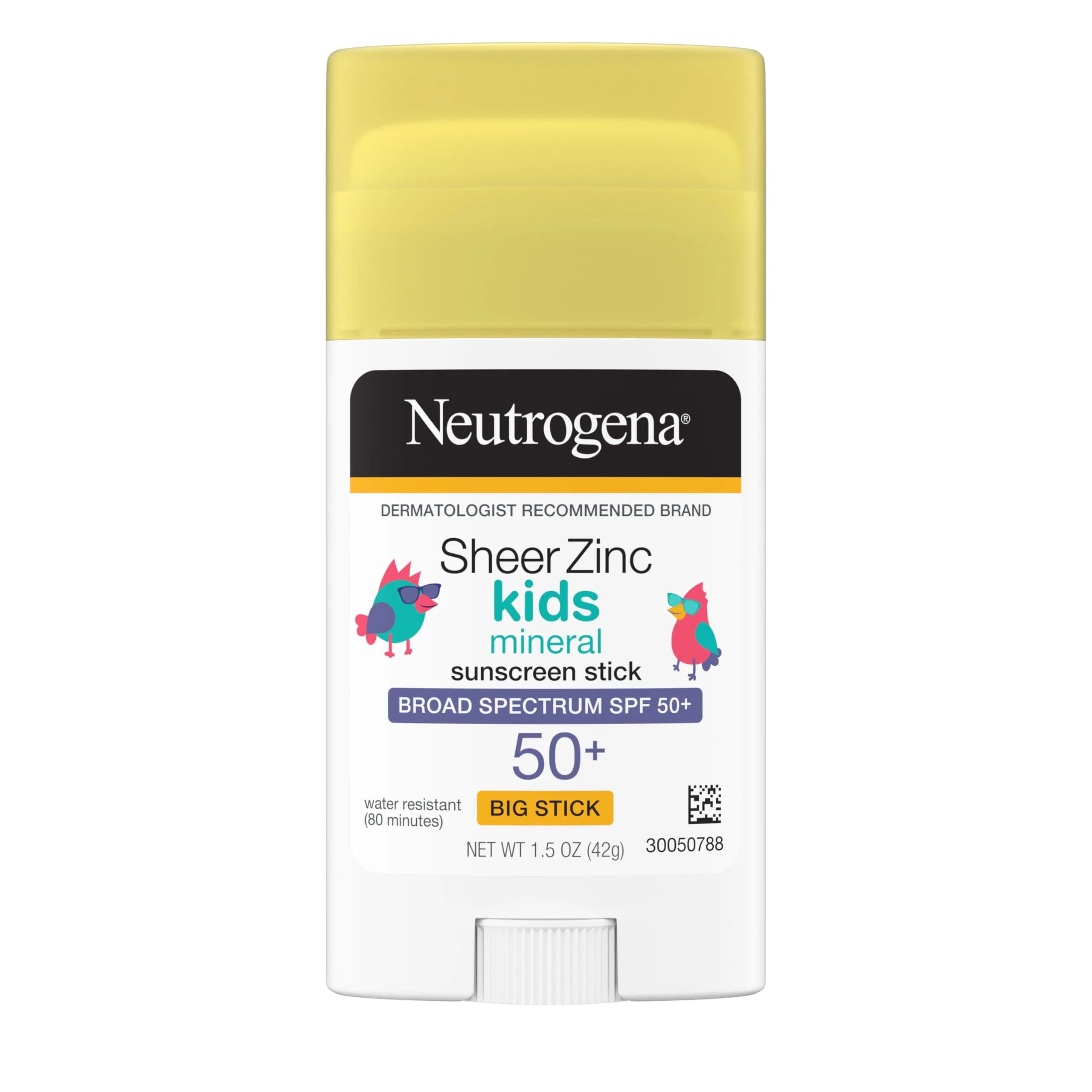 Neutrogena Sheer Zinc Oxide Kids Mineral Sunscreen Stick SPF 50+ 42g (1.5 Fl Oz) | Broad Spectrum UVA/UVB Protection - main product image