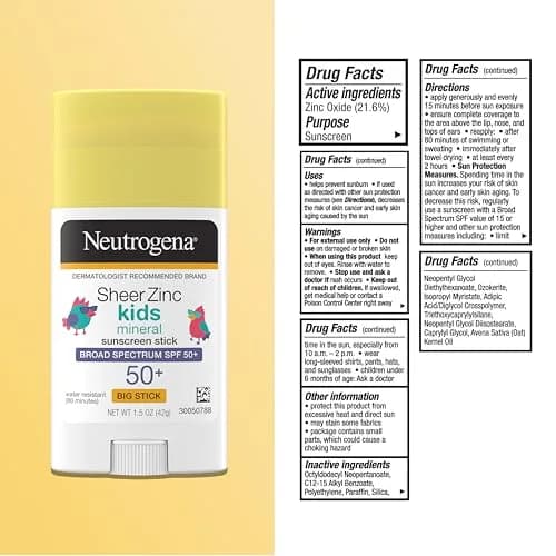 Neutrogena Sheer Zinc Oxide Kids Mineral Sunscreen Stick SPF 50+ 42g (1.5 Fl Oz) | Broad Spectrum UVA/UVB Protection thumbnail 8