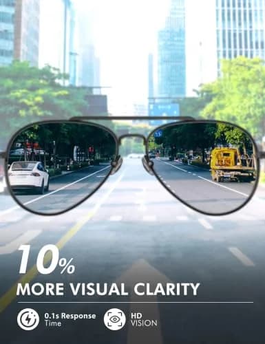 Luenx Aviator Polarized Sunglasses Men Women Classic UV400 Driving | Anti-Glare, Lightweight Metal Frame, Large Fit thumbnail 3