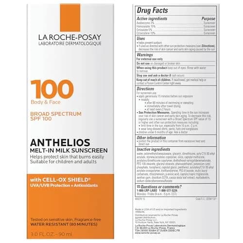 La Roche-Posay Anthelios Melt-In Milk SPF 100 Sunscreen 88ml (3 Fl Oz) | Broad Spectrum Protection for Sensitive Skin thumbnail 6