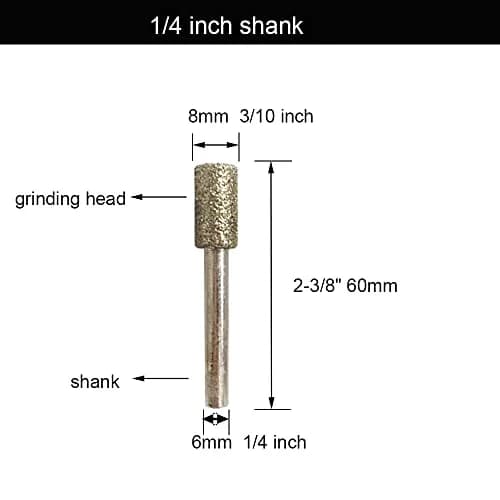 Lala Smill 1/4" Shank Diamond Coated Grinding Burr, 60 Grit | Durable Alloy & Diamond for Hard Materials thumbnail 2